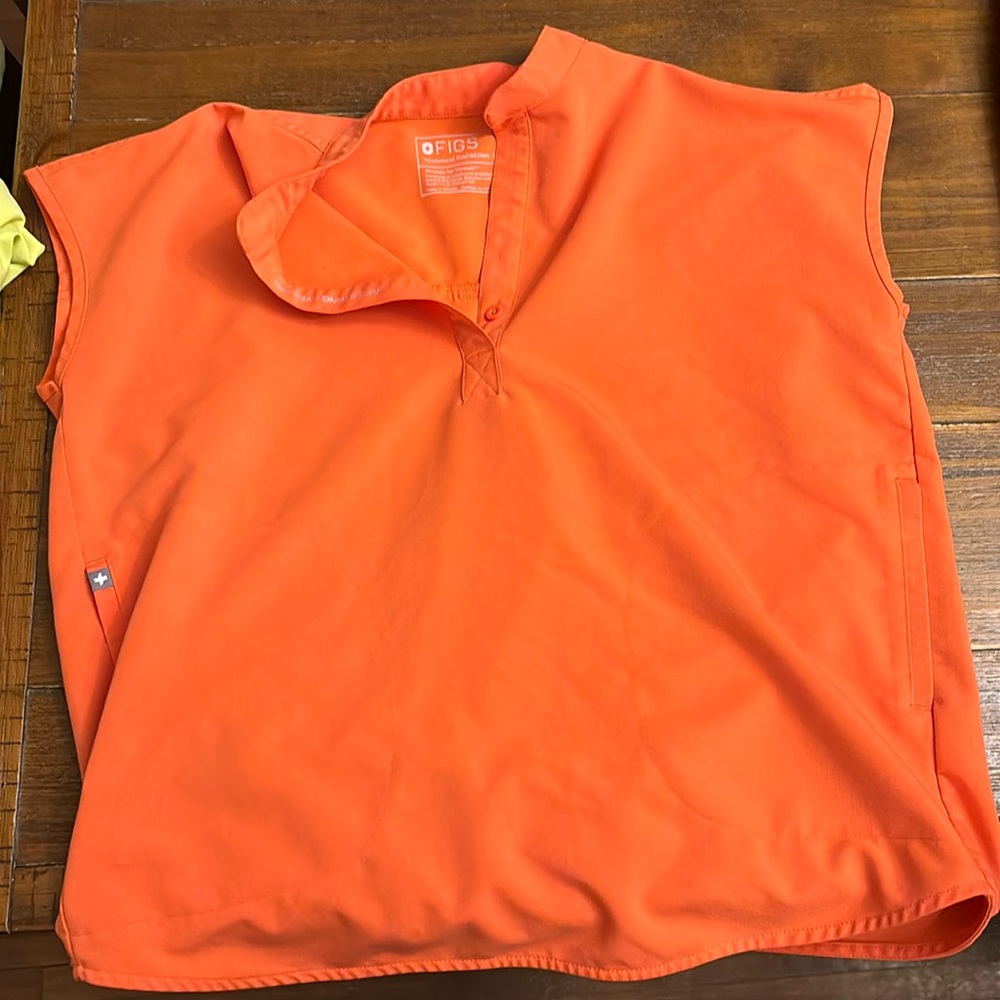 FIGS Women's Orange Sleeveless Top